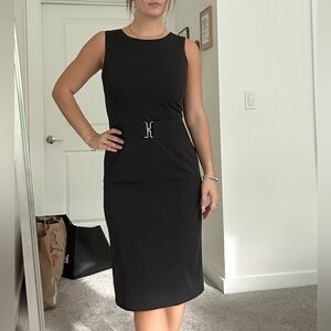 Calvin Klein Black Sheath Midi Dress